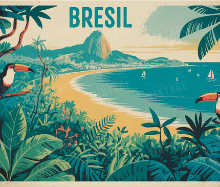 affiche brésil forme organique colorée