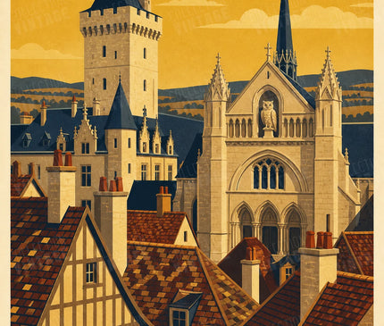 affiche dijon monuments stylisés