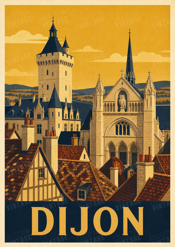 affiche dijon monuments stylisés