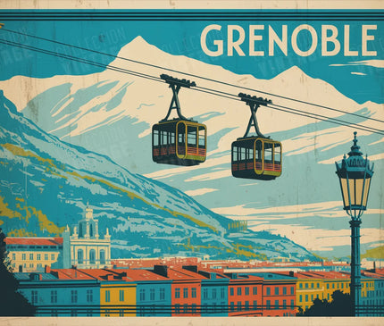 affiche grenoble style années 70