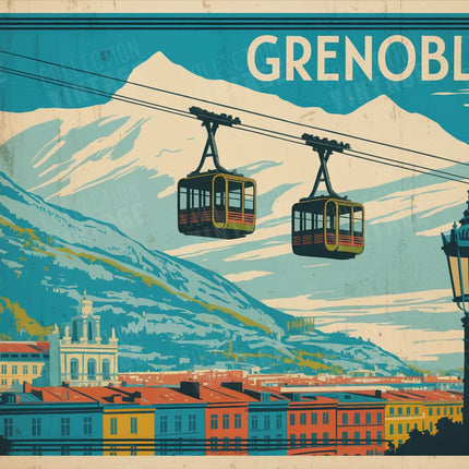 affiche grenoble style années 70