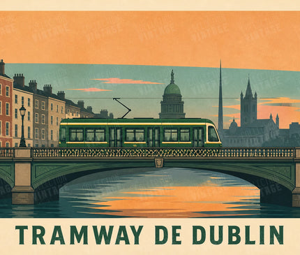 affiche tramway dublin vintage