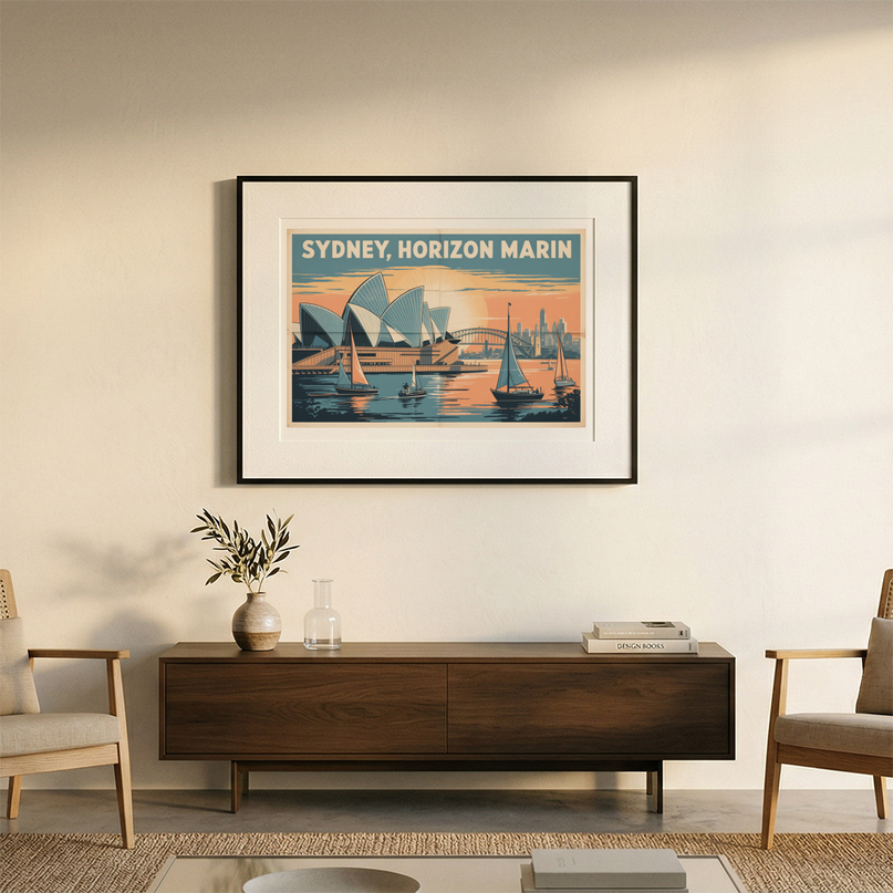 affiche sydney horizon marin vintage