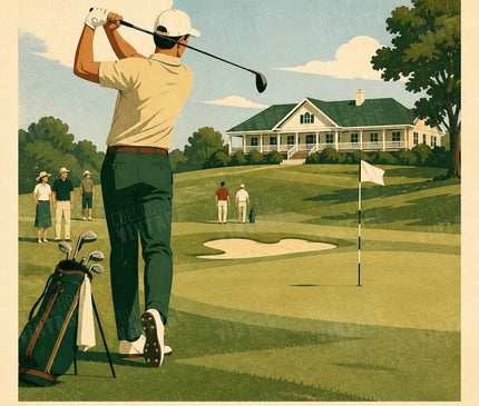 affiche règles du golf vintage