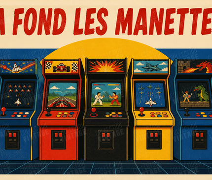 affiche salle de jeux rétro