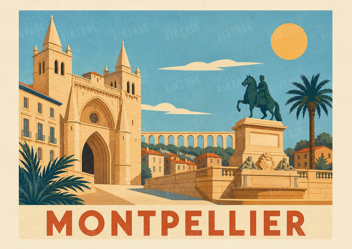 affiche montpellier affiche touristique ancienne