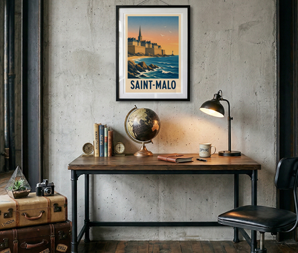 affiche saint malo vintage idée cadeau maison