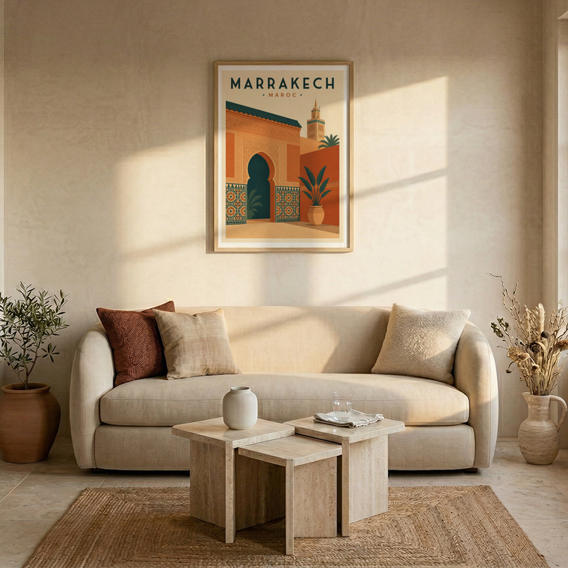 affiche marrakech arabesques murales