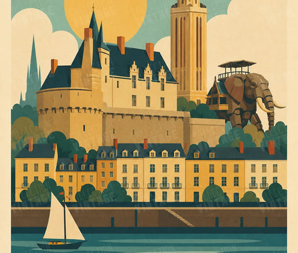 affiche nantes monuments emblématiques