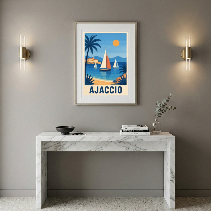 affiche ajaccio voiliers