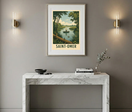 affiche saint-omer nature et marais vintage