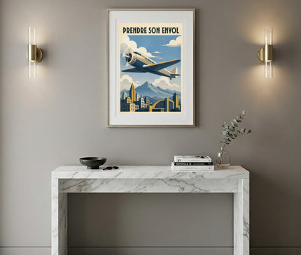poster avion deco industriel vintage
