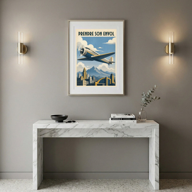 poster avion deco industriel vintage