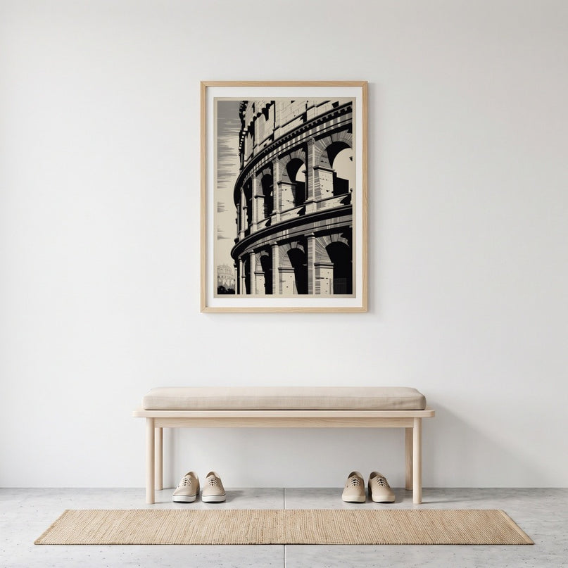 affiche colisée art minimal noir blanc