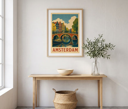 affiche amsterdam vintage série de ponts