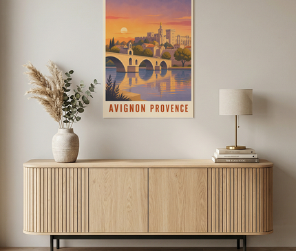 affiche avignon couleurs chaudes provence