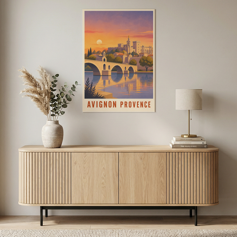 affiche avignon couleurs chaudes provence