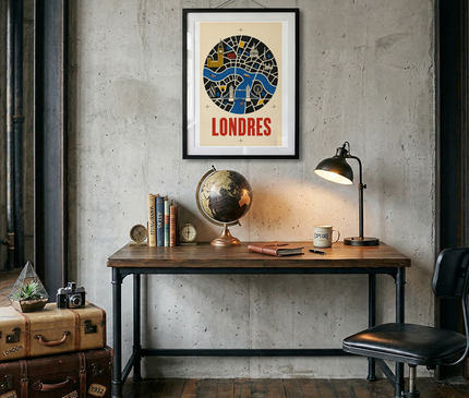 affiche plan londres décoratif