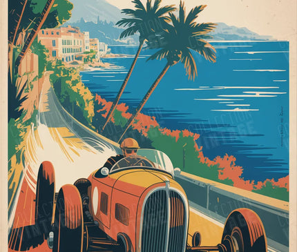 poster mural ancien grand prix cote d azur