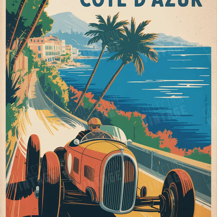 poster mural ancien grand prix cote d azur