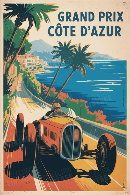 poster mural ancien grand prix cote d azur