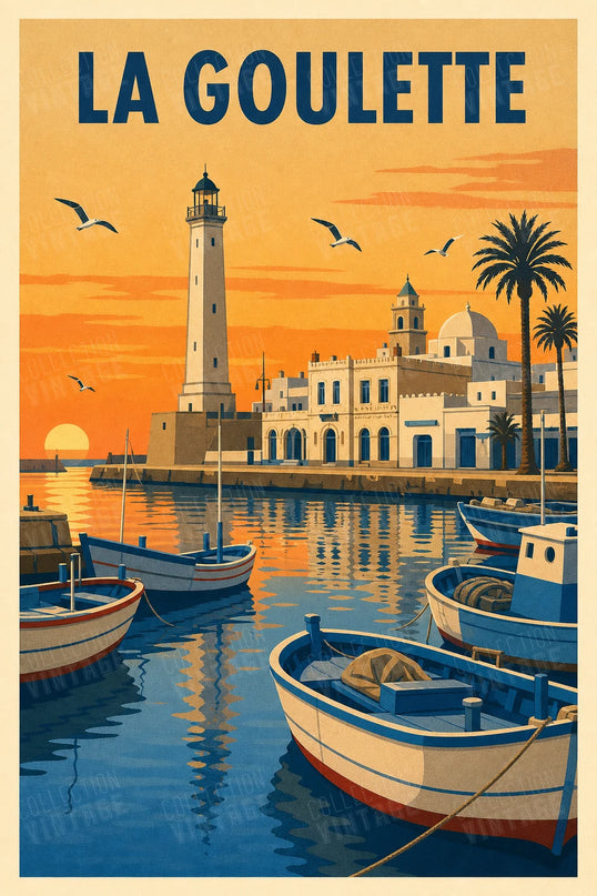 affiche port de la goulette vintage