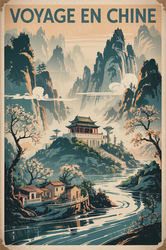 affiches vintage paysage chine