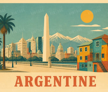 affiche tourisme argentine vintage