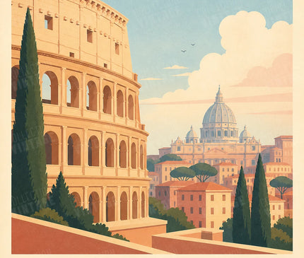 affiche roma couleur pastel