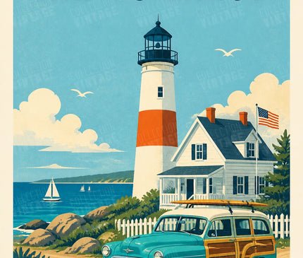affiche paysage americain retro