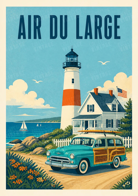 affiche paysage americain retro
