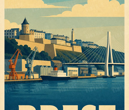 affiche dialogue brest style vintage