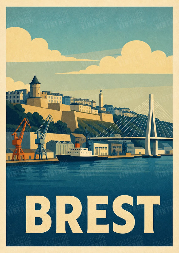 affiche dialogue brest style vintage