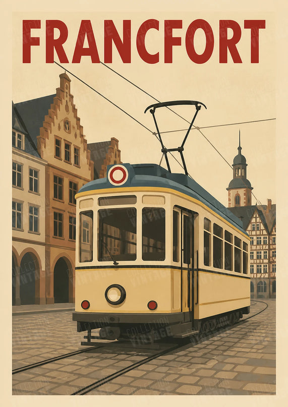 affiche tramway de francfort vintage