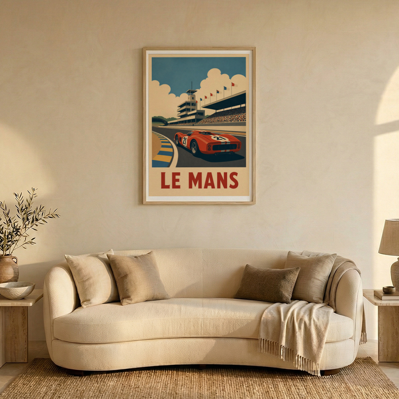 affiche décoration salon style le mans