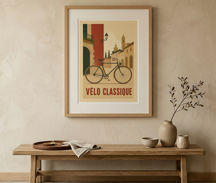 affiche vélo ancien style rétro