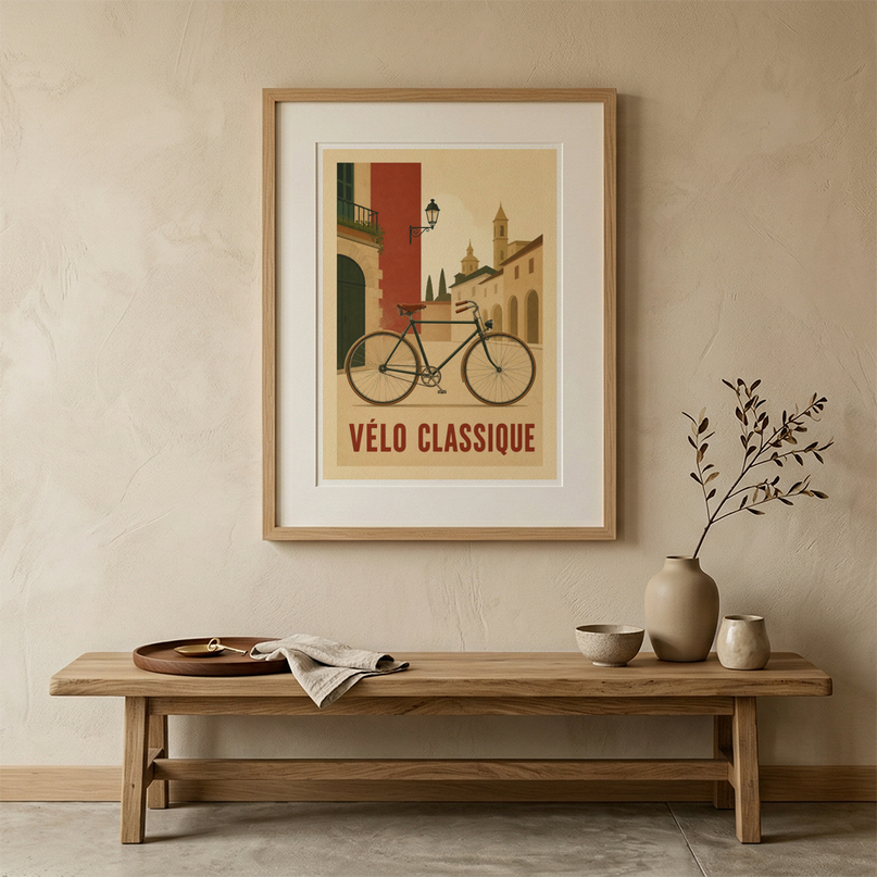 affiche vélo ancien style rétro