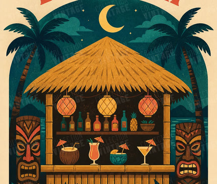 affiche hawai tiki bar deco