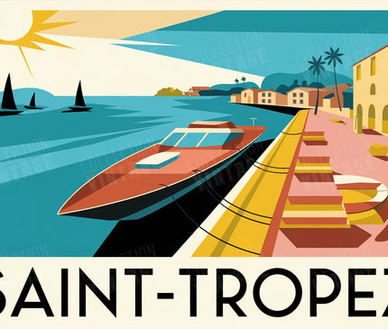 affiche saint tropez impression haute qualité