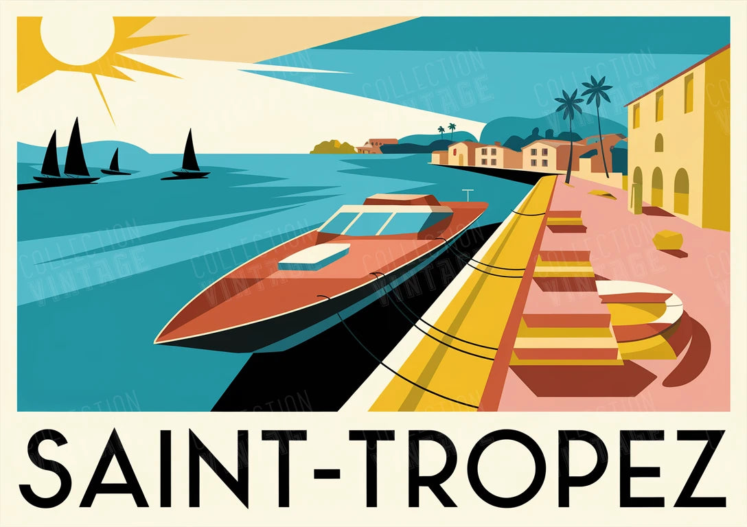 affiche saint tropez impression haute qualité