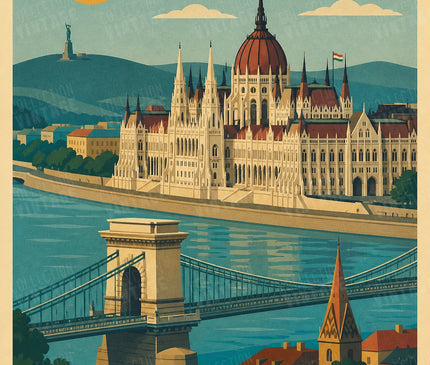 affiches budapest illustration colorée