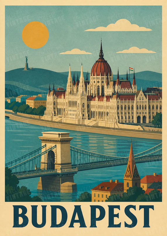 affiches budapest illustration colorée