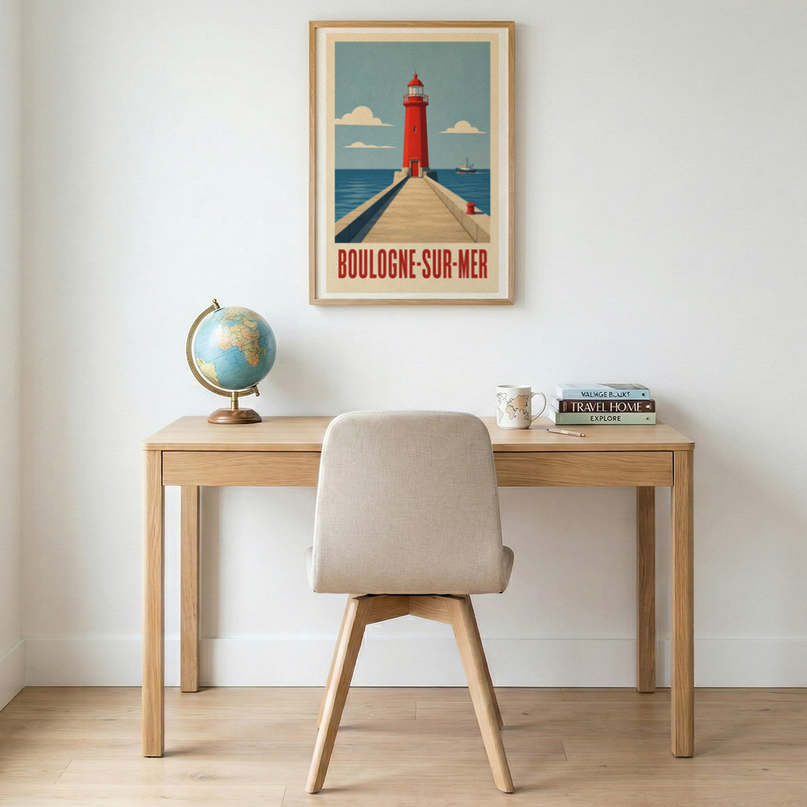 affiche boulogne-sur-mer affiche graphique colorée