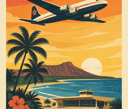 affiche hawai vintage style affiche airline