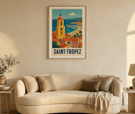 affiche saint tropez art graphique