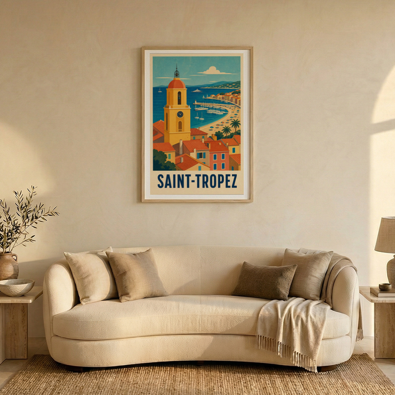 affiche saint tropez art graphique