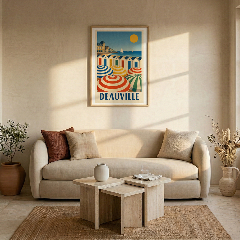 affiche deauville vintage illustration