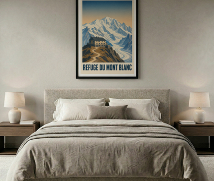 affiche refuge mont blanc vintage