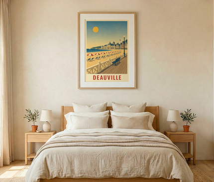 affiche deauville vintage bord de mer graphique