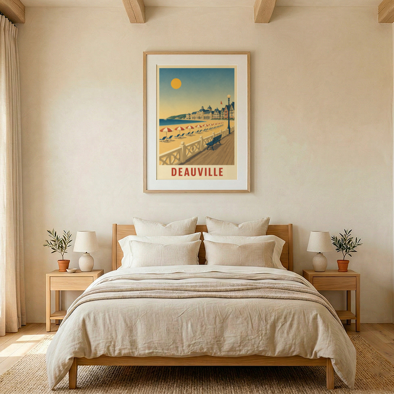 affiche deauville vintage bord de mer graphique